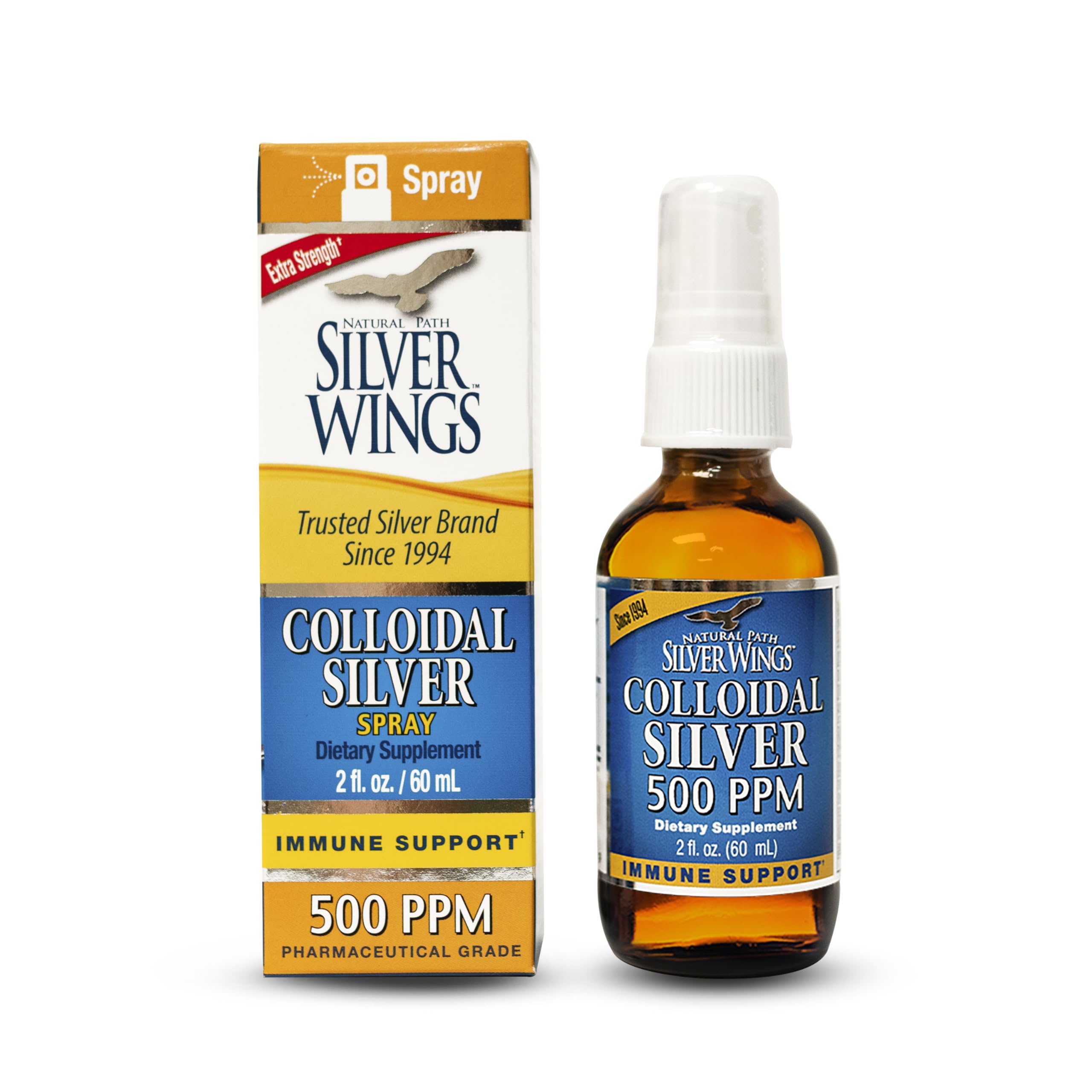 Natural Path Silver Wings frasco frontal mostrando spray y diseño, facilita transporte