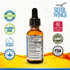 Natural Path Silver Wings primer plano del gotero que facilita una dosificación precisa