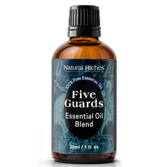 Natural Riches Five Guards vista frontal con etiqueta clara y efecto profesional