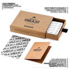 NATURAL SHILAJIT tableta en mano que muestra la escala y facilidad