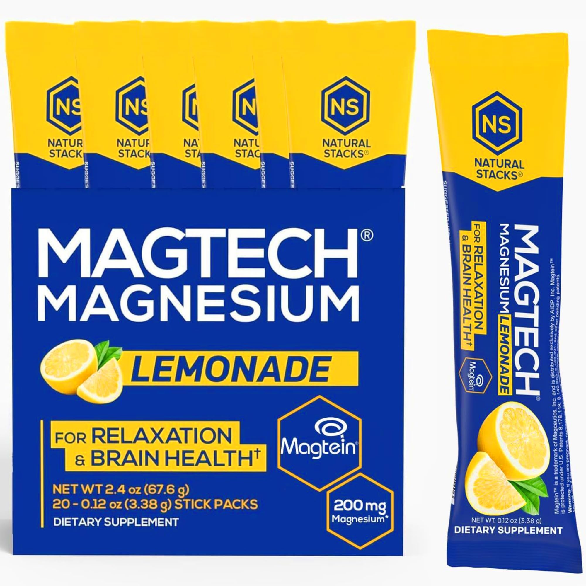 NATURAL STACKS MagTech etiqueta con listado de ingredientes y cantidades