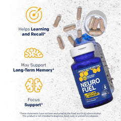 NATURAL STACKS NeuroFuel primer plano de la textura de la cápsula como garantía