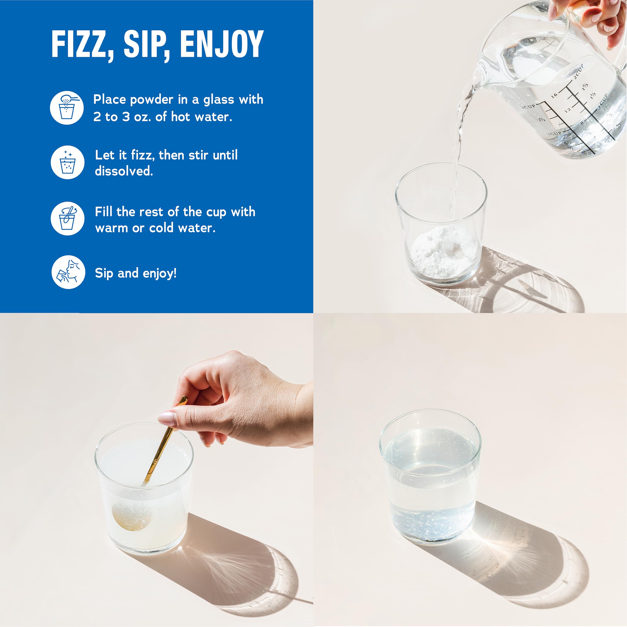 Natural Vitality bebida preparada en vaso para una pausa relajante