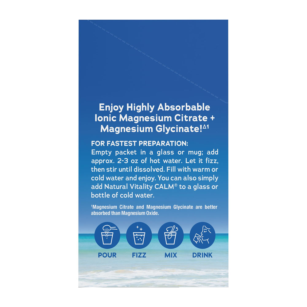 Natural Vitality bebida efervescente en vaso burbujeante lista para beber y relajar
