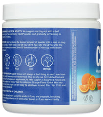Natural Vitality CALM comparación de tamaño del envase junto a una mano, portátil y práctico