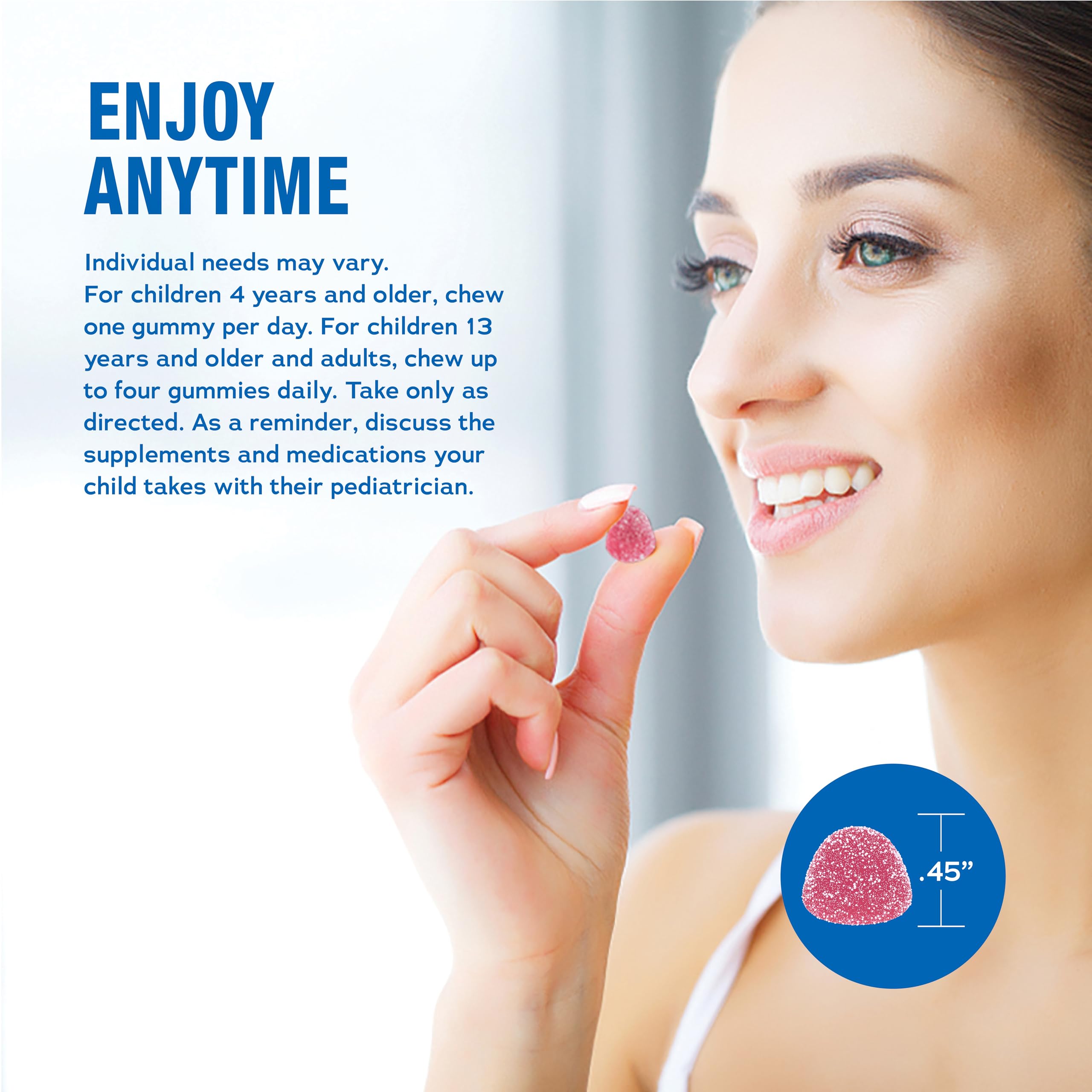 Natural Vitality primer plano de textura de la gominola, aspecto masticable y apetecible