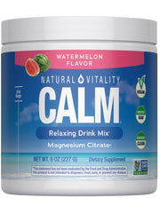 Natural Vitality CALM frente del envase mostrando presentación y sabor sandía