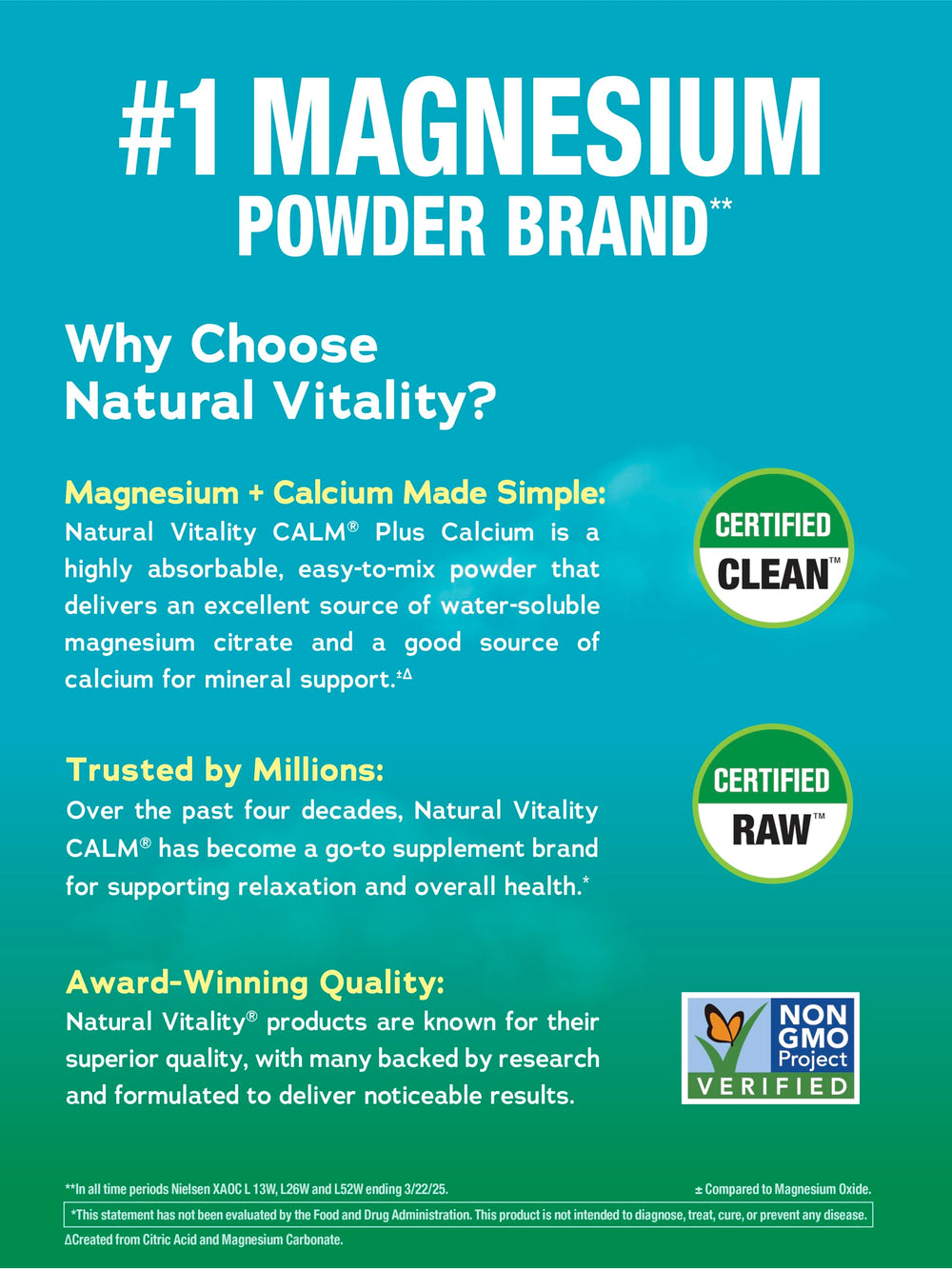 Natural Vitality polvo en primer plano con efervescencia y textura fina