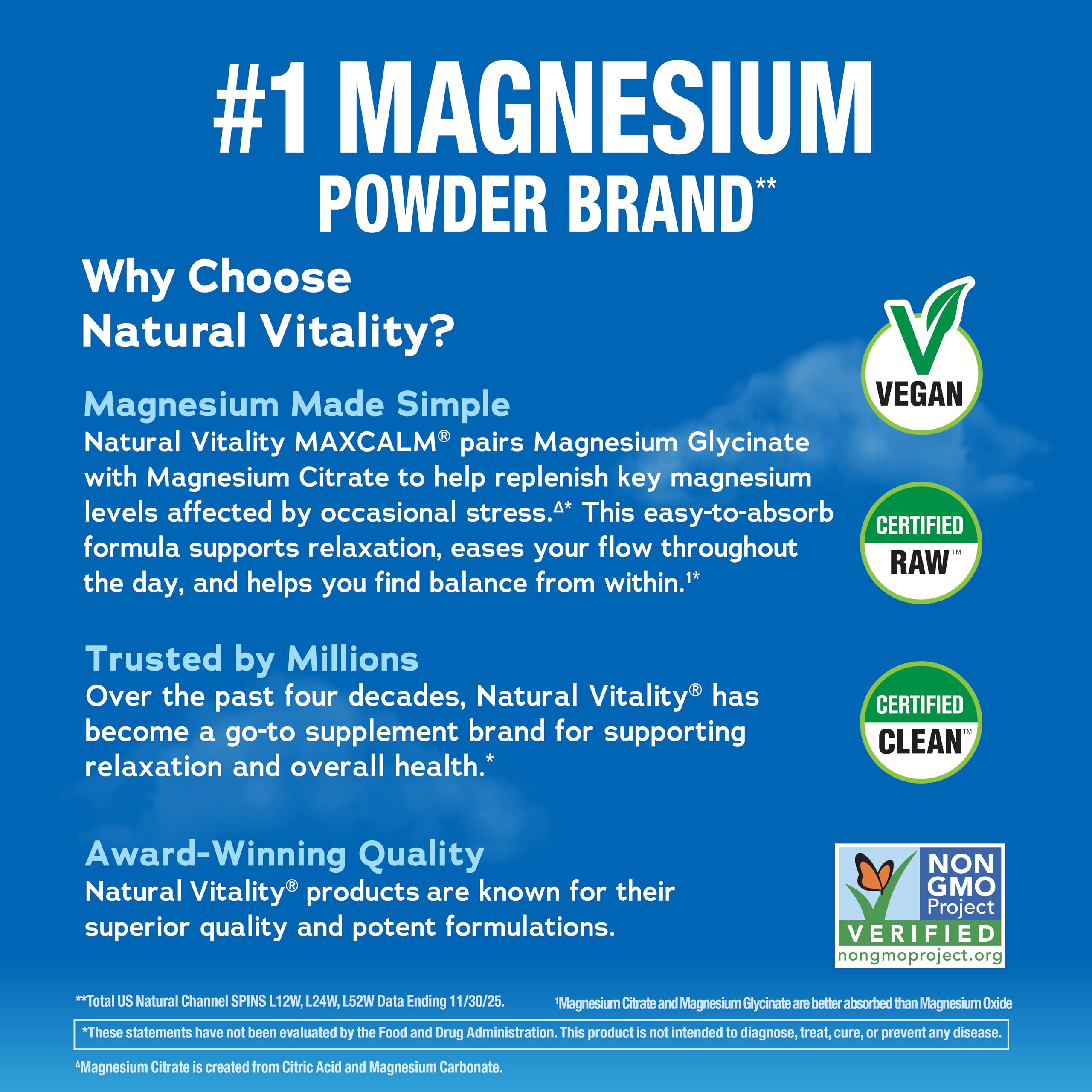 Natural Vitality envase junto a regla para comparar tamaño práctico