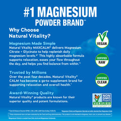 Natural Vitality MaxCalm polvo textura fina lista para mezclar