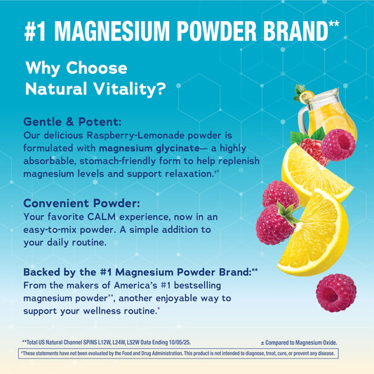 Natural Vitality primer plano del polvo efervescente que se disuelve