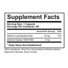 NATURALABS ingredientes clave (DAO y vitamina C) resaltados con beneficio funcional