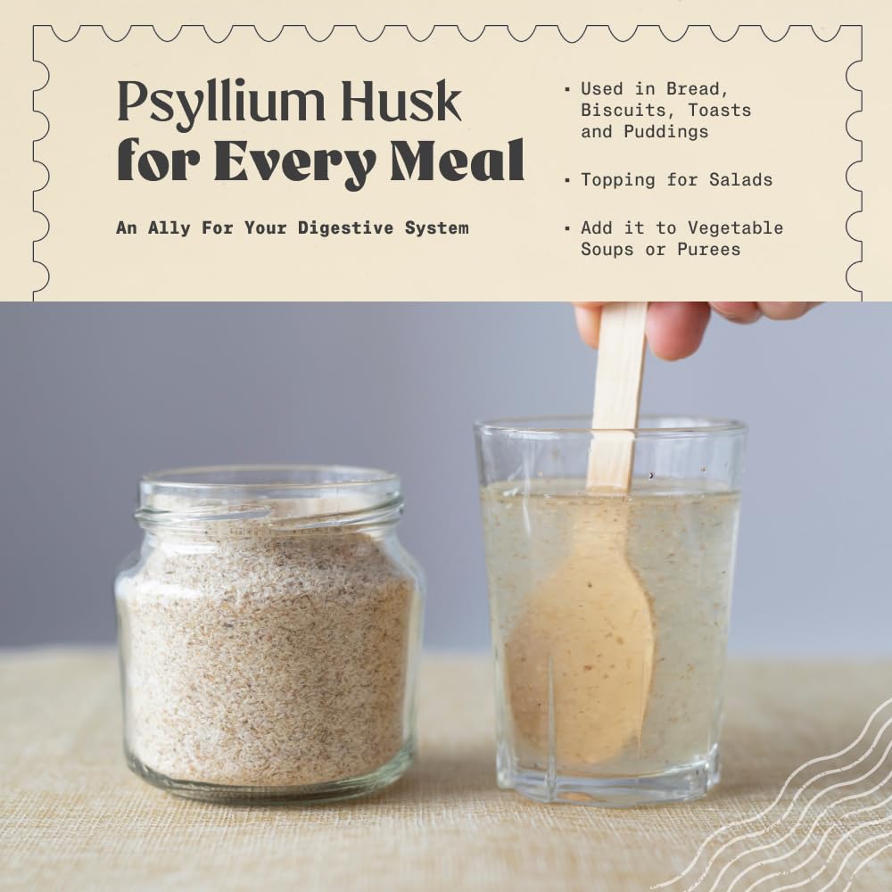 NaturaleBio psyllium cucharada midiendo dosis precisa y cómoda