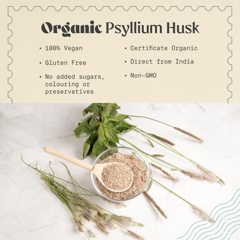 NaturaleBio psyllium textura en polvo detalle fino y fácil mezcla
