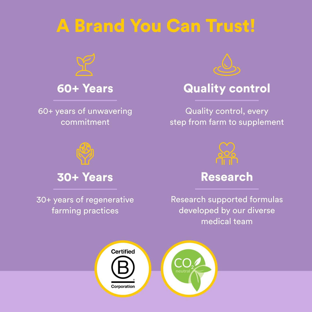 Natural Factors AdrenaSense: frente del frasco con logo y compromiso con pureza.