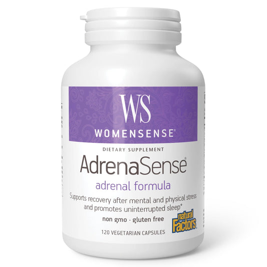 Natural Factors AdrenaSense: envase frontal que muestra la presentación