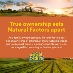 Natural Factors producto en mesa junto a equipo deportivo estilo de vida activo