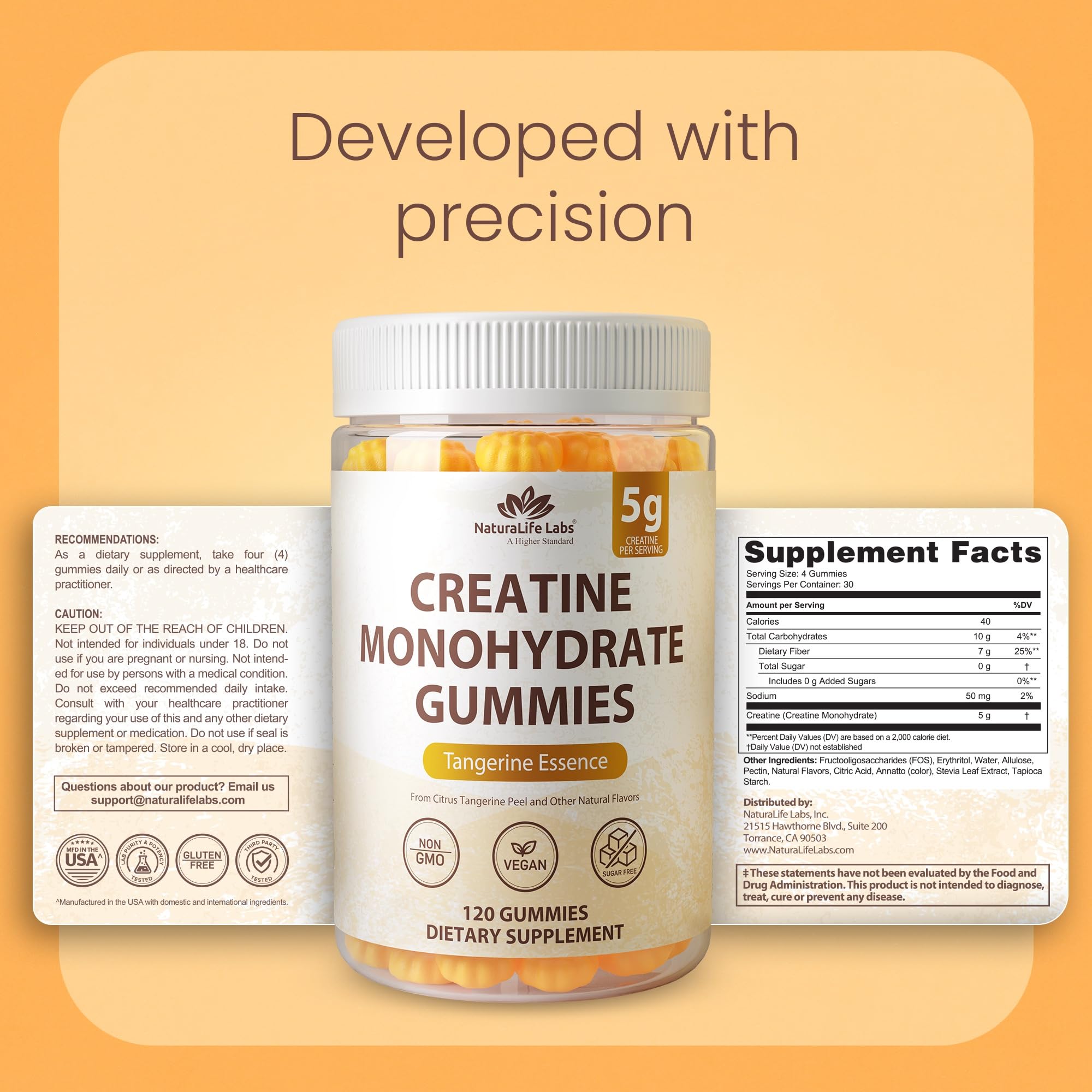 NaturaLife Labs gominolas con mandarina para destacar sabor natural