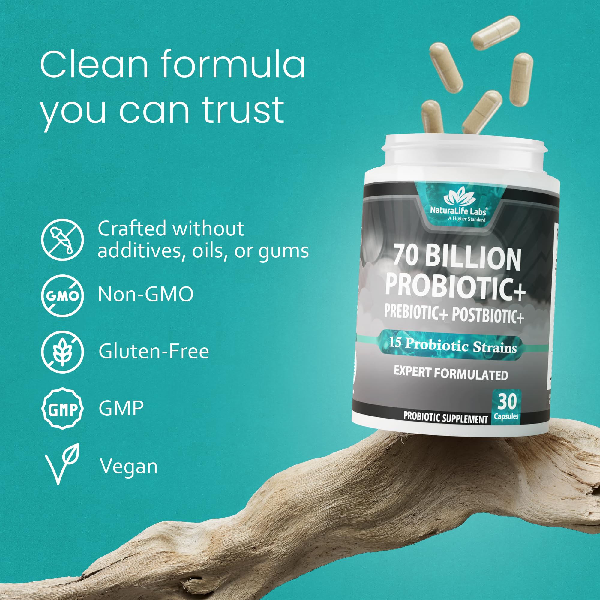 NaturaLife Labs ingredientes orgánicos del prebiótico destacando origen natural
