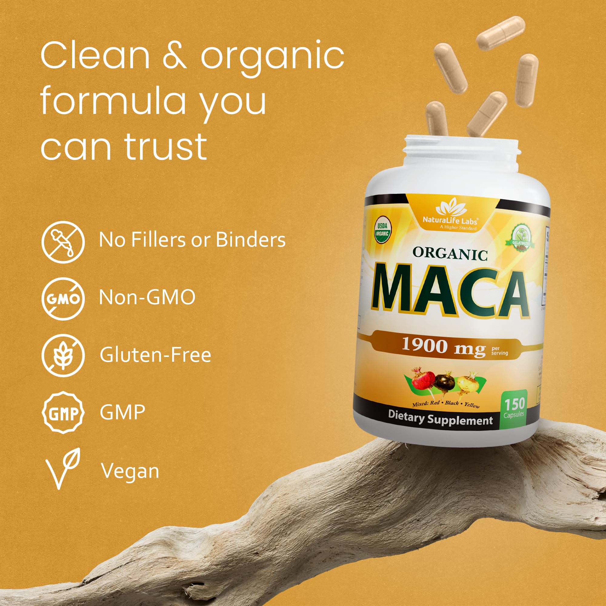 NaturaLife Labs cápsula en mano para comparar tamaño y facilidad de ingesta