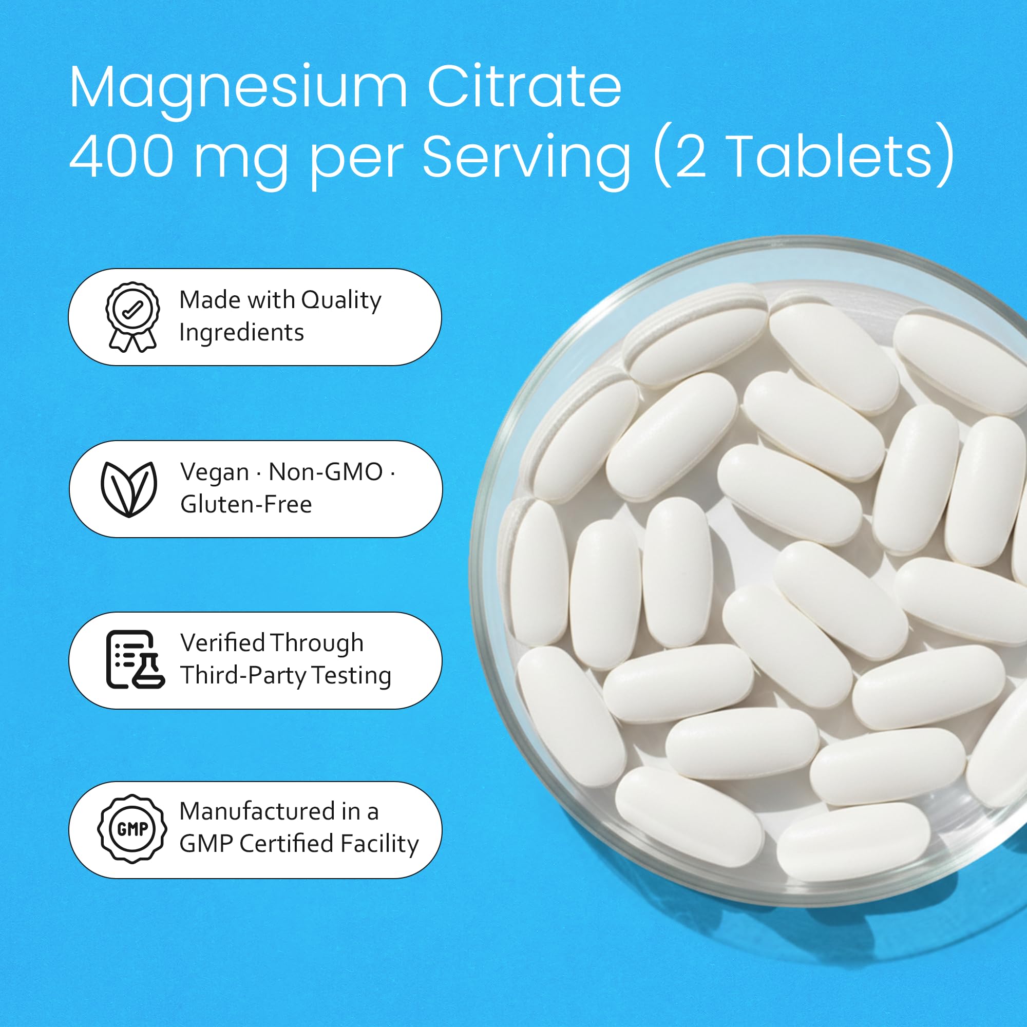 Etiqueta nutricional de NaturaLife Labs magnesio citrato con información clara