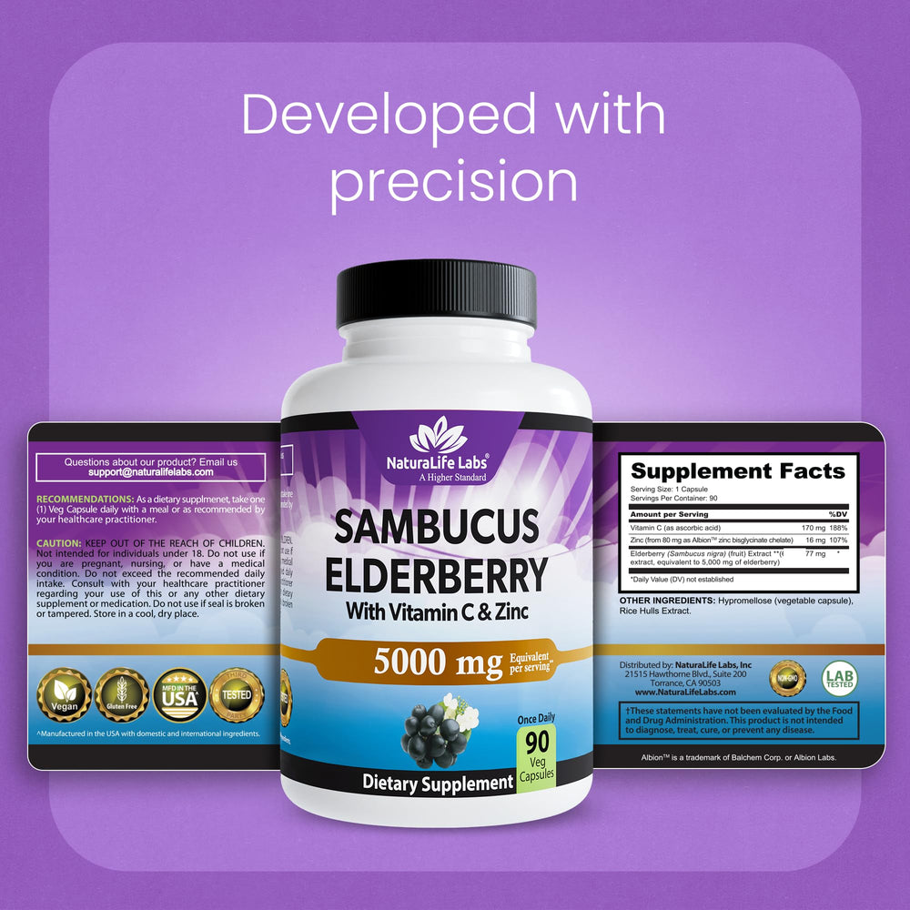 NaturaLife Labs empaque lateral mostrando el sello GMP y Non-GMO