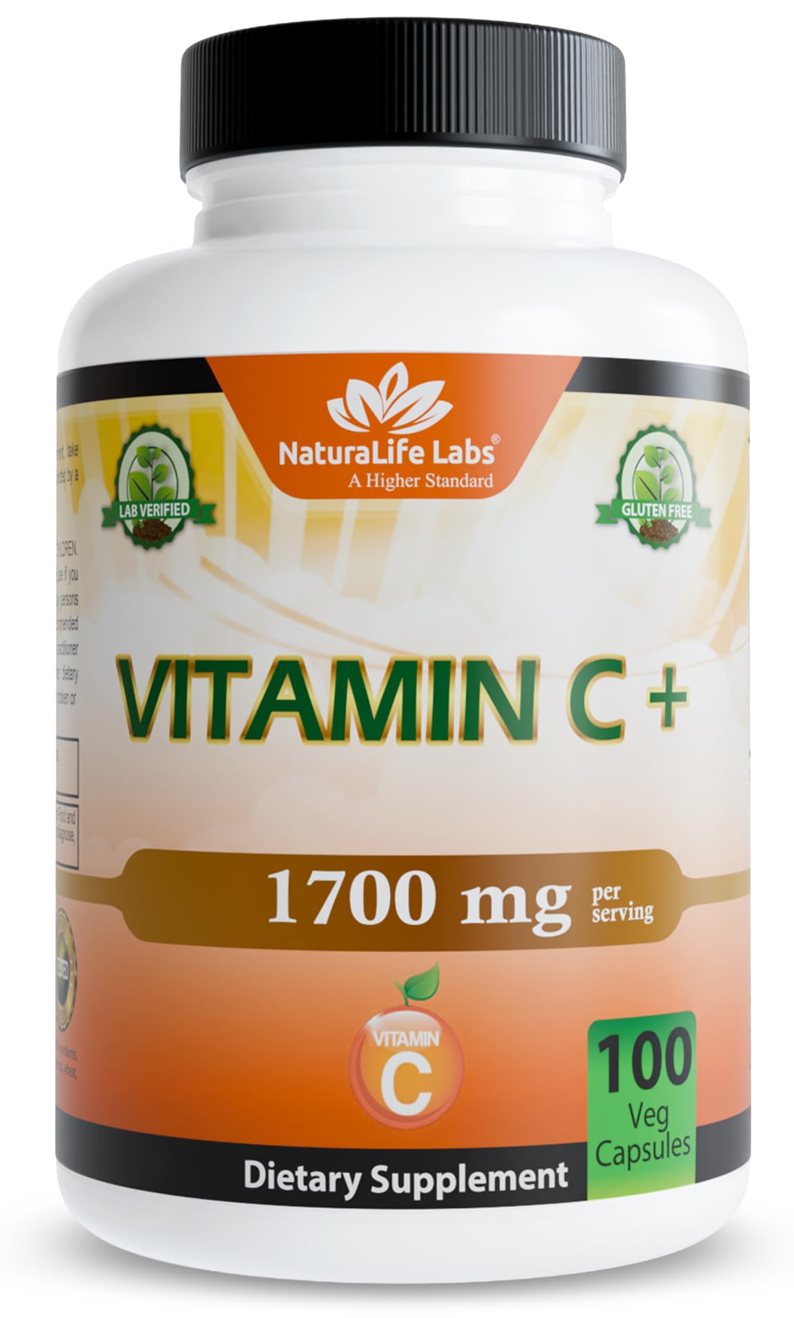 Naturallife Labs Vitamina C con D3, Zinc, Sauco y Jengibre en cápsulas vegetales para uso diario.