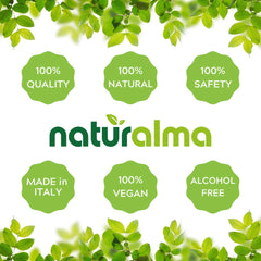 Naturalma frasco sobre mesa con plantas representando origen natural