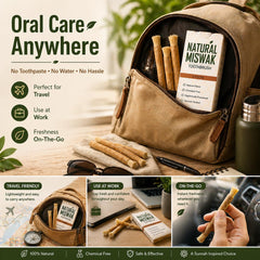 NaturalMiswak embalaje ecológico mostrando materiales biodegradables