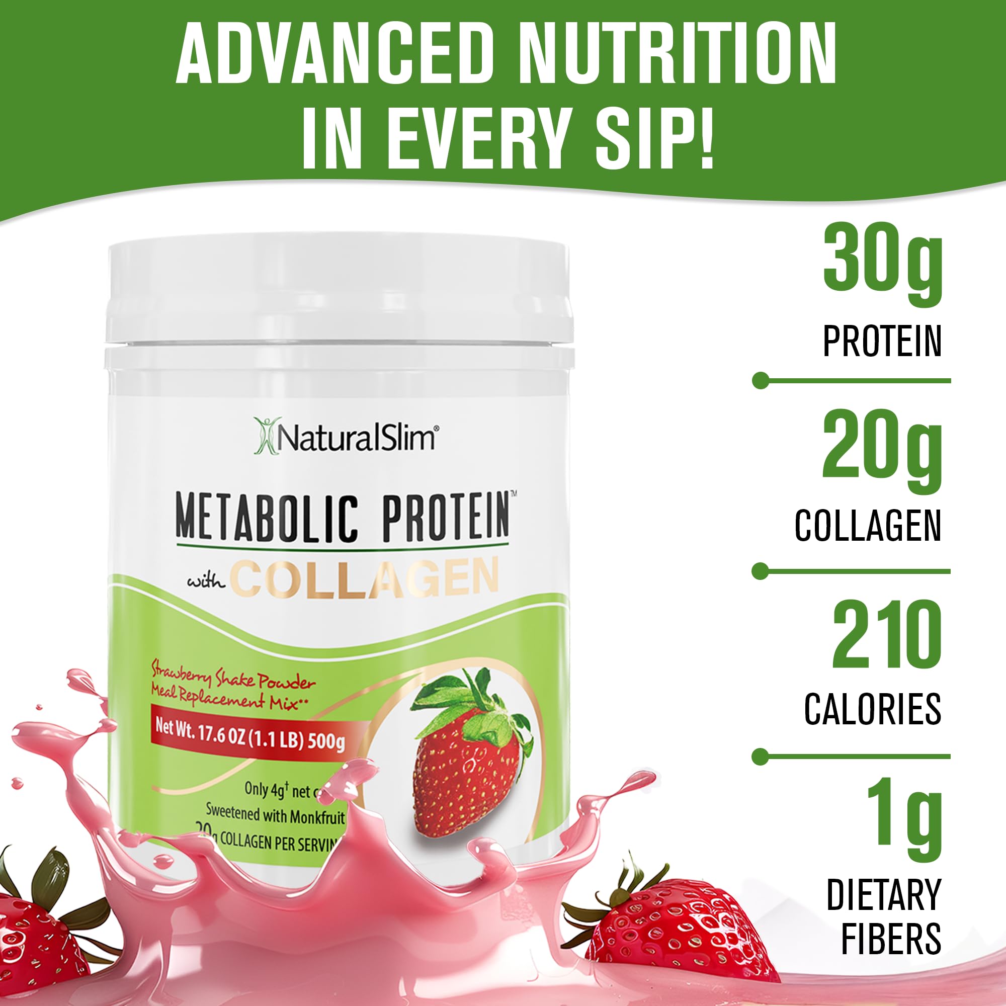 Vaso con batido NaturalSlim fresa listo para beber y con aspecto cremoso