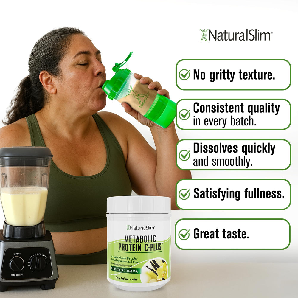 NaturalSlim batido preparado en vaso, aspecto cremoso que facilita el consumo