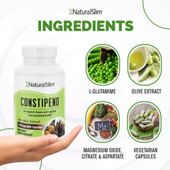 NaturalSlim cápsula en mano ilustrando tamaño cómodo y fácil toma