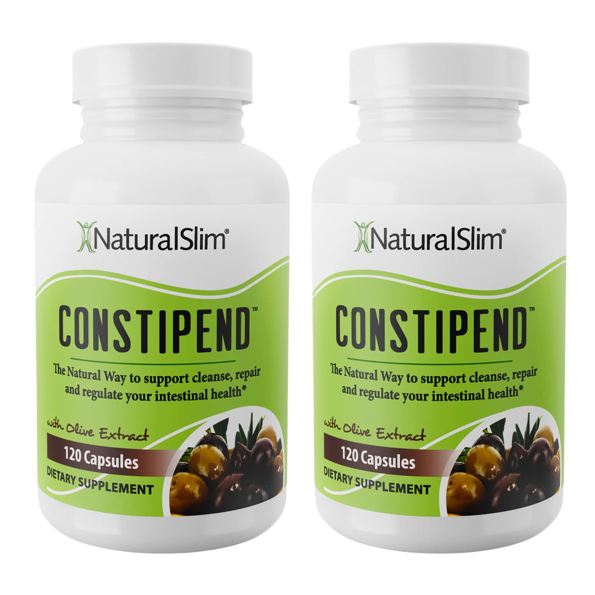NaturalSlim frasco delantero mostrando diseño y beneficio alivio digestivo