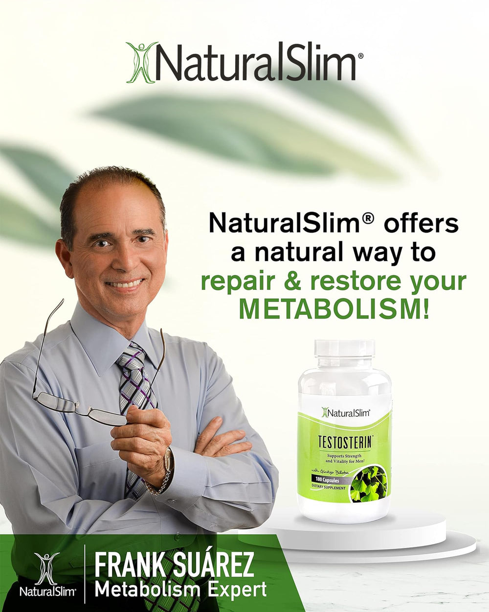 NaturalSlim frasco en mesa con ropa deportiva para estilo de vida activo