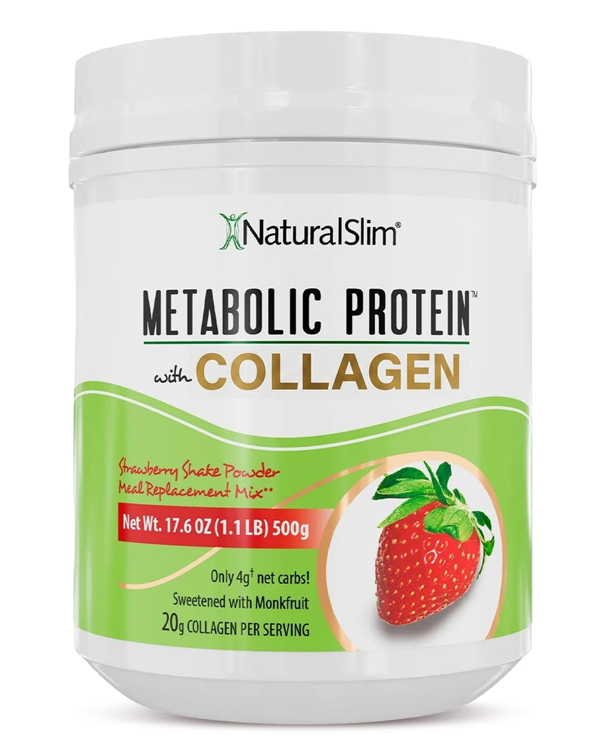 NaturalSlim envase frontal sabor fresa mostrando marca y diseño atractivo