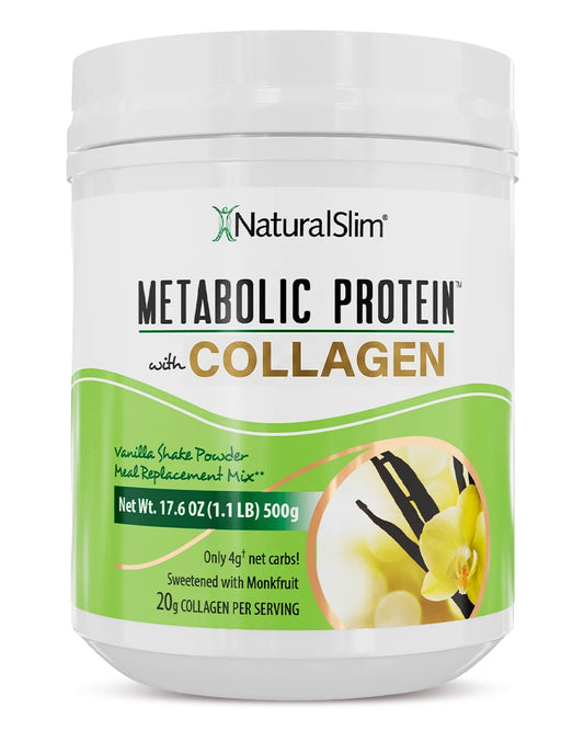 NaturalSlim frente del envase que destaca sabor vainilla y beneficios nutricionales