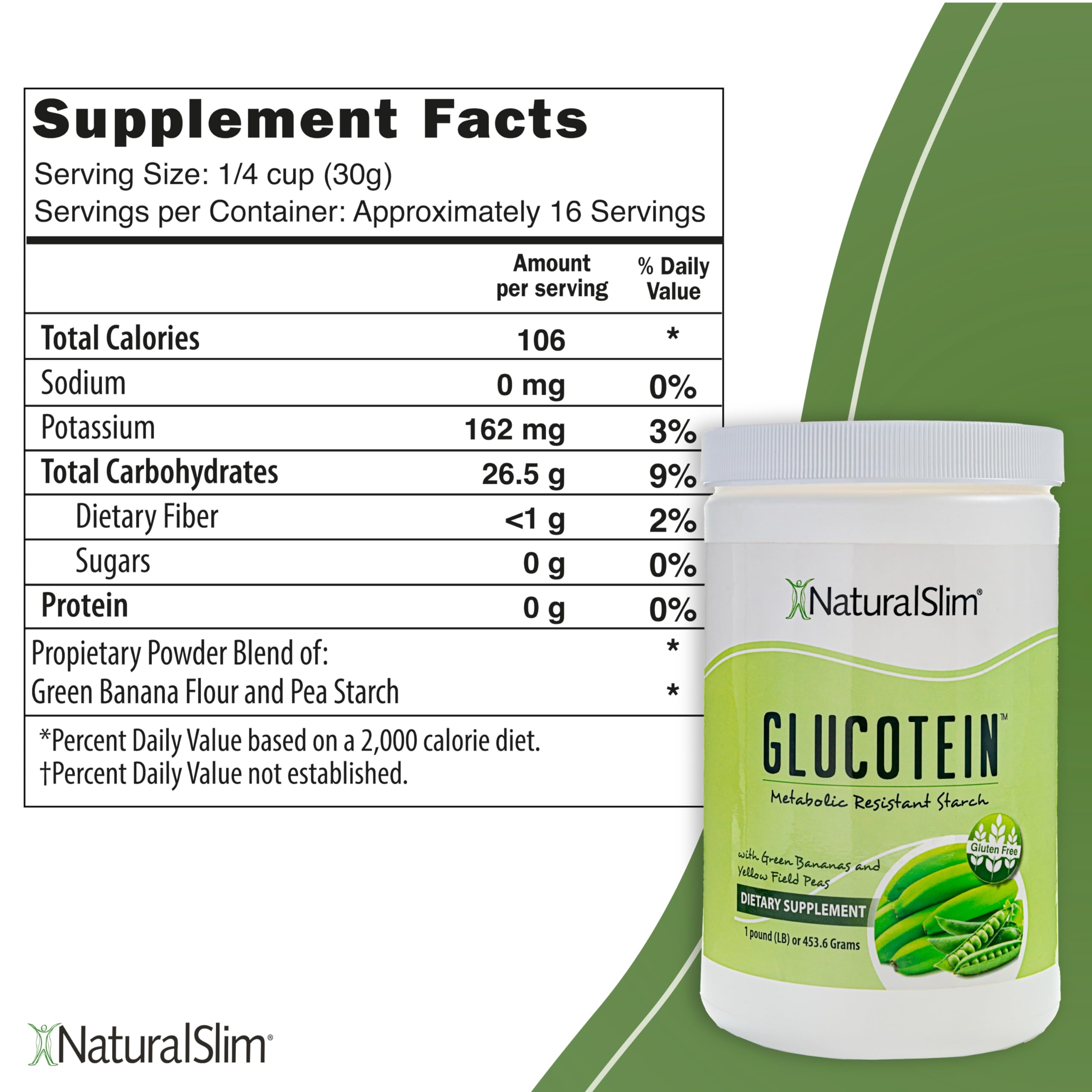 NaturalSlim polvo almidón resistente textura fina para mezclar fácilmente
