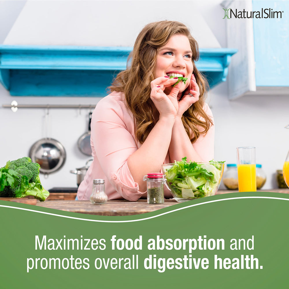 NaturalSlim Helpzymes frasco abierto con cápsulas para facilitar la toma diaria