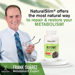 NaturalSlim Helpzymes estilo de vida en mesa para mostrar comodidad tras comer