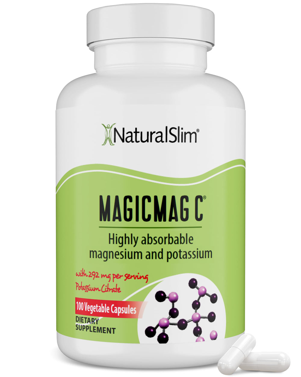 NaturalSlim frasco MagicMag C frontal mostrando diseño y beneficios