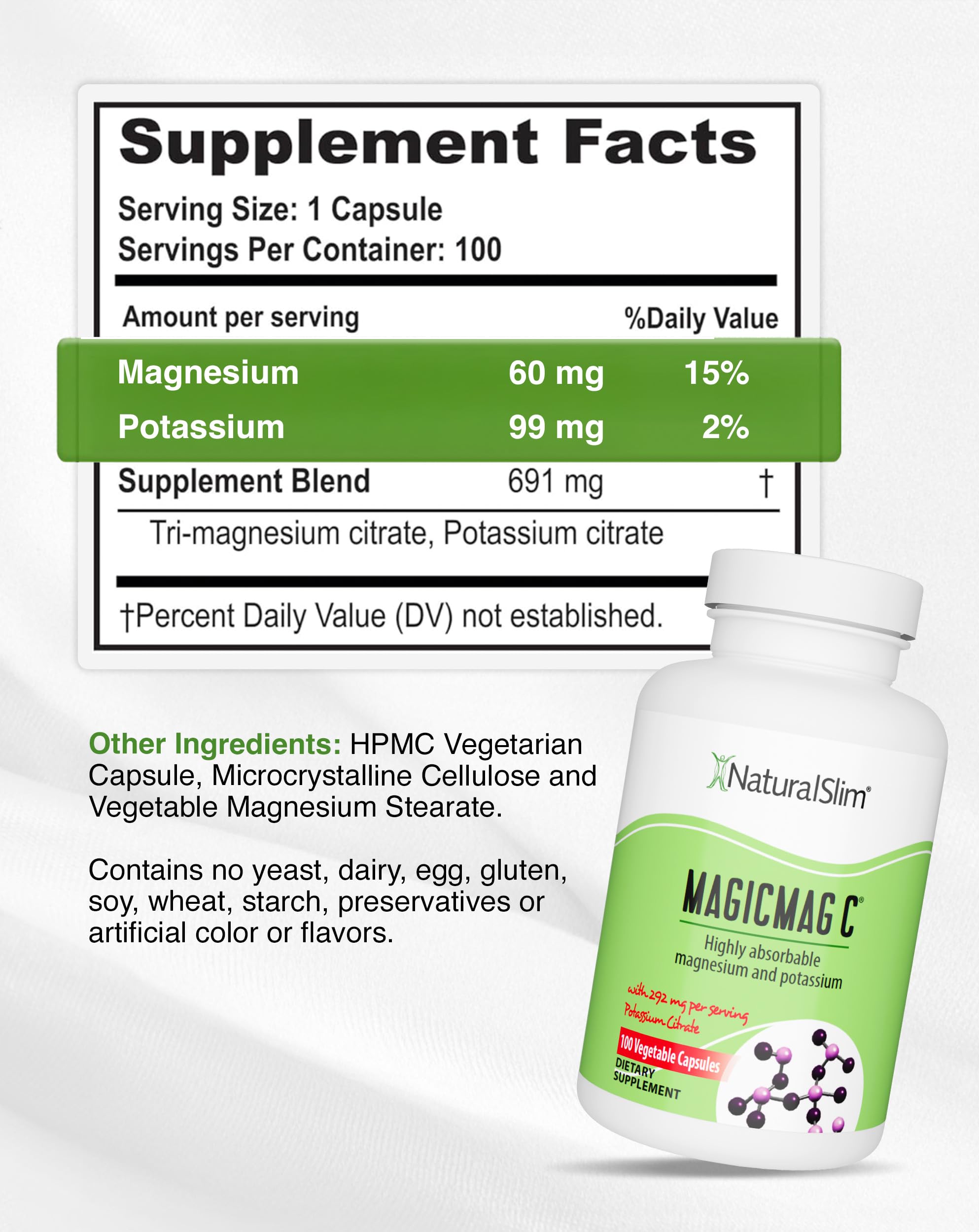 NaturalSlim ingredientes resaltados magnesio citrato y potasio equilibrados