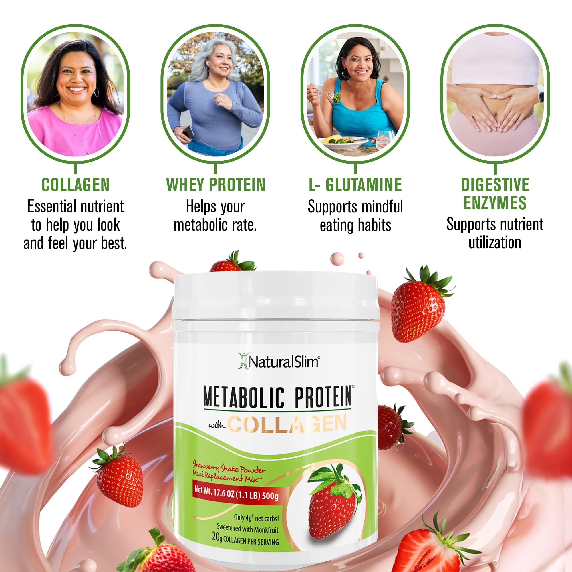 Licuadora mezclando NaturalSlim con fruta para un smoothie nutritivo