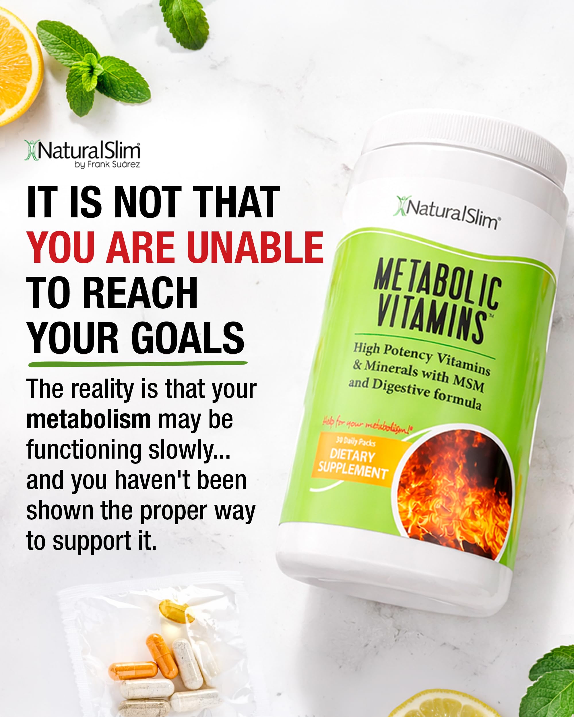 NaturalSlim sobre colocado junto a un plato para uso con comidas
