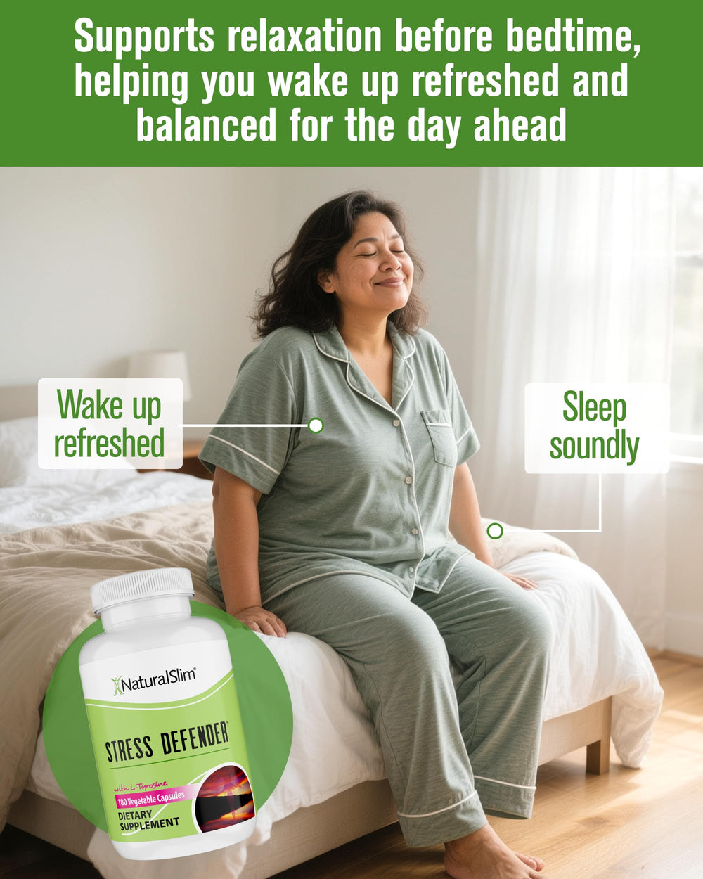 NaturalSlim Stress Defender cápsulas vegetales cerca para observar textura