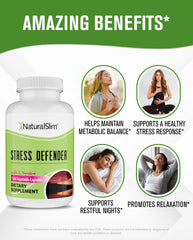 NaturalSlim Stress Defender etiqueta legible con ingredientes y recomendaciones