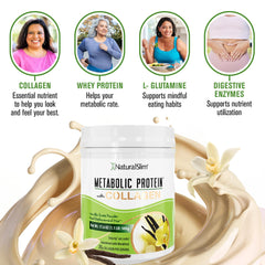 NaturalSlim envase junto a una mano para comparar tamaño y porciones