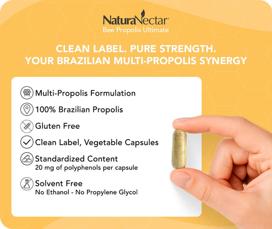 NaturaNectar cápsula abierta con polvo indicando pureza y dosificado estandarizado
