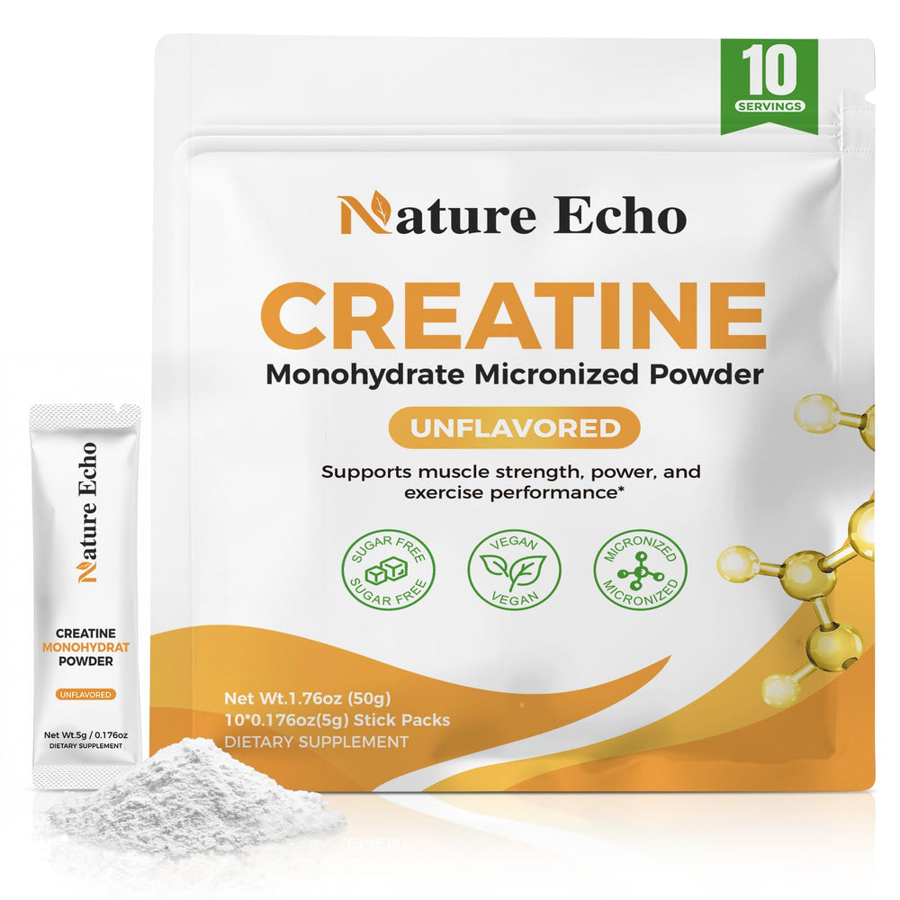 Nature Echo frente del empaque mostrando sobres, práctico y portátil