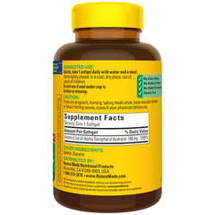 Nature Made disposición de 300 softgels para ilustrar cantidad del suministro