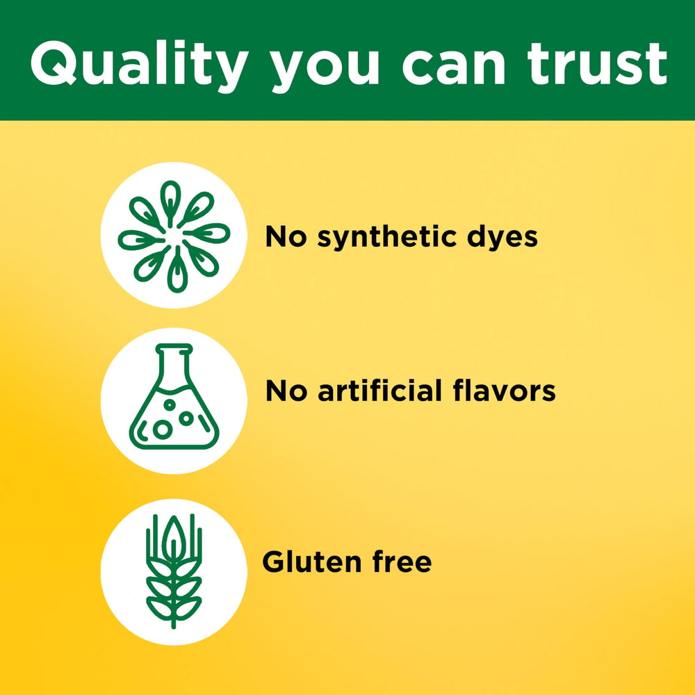 Nature Made botella abierta mostrando softgels dentro para ilustrar cantidad y presentación